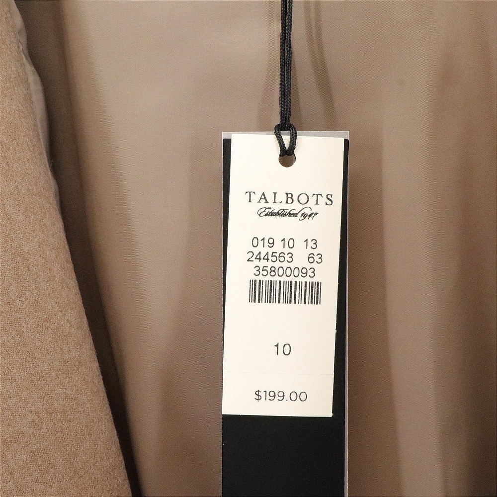 NWT Talbots Kate Fit Wool Blend Collarless Blazer Camel Tan Size 10 - Picture 8 of 8
